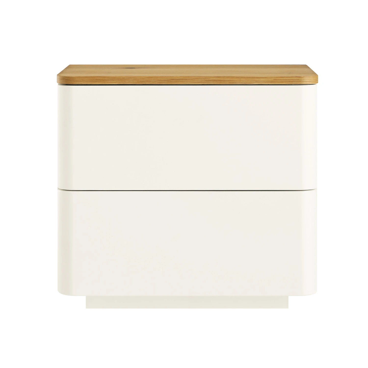 Agnes Curved Edge 2 Drawer Bedside Table, White 5 Agnes Curved Edge 2 Drawer Bedside Table, White - Image 5