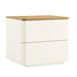 Agnes Curved Edge 2 Drawer Bedside Table, White 17 Agnes Curved Edge 2 Drawer Bedside Table, White -Daals Store BSD 117 WHITE WB2