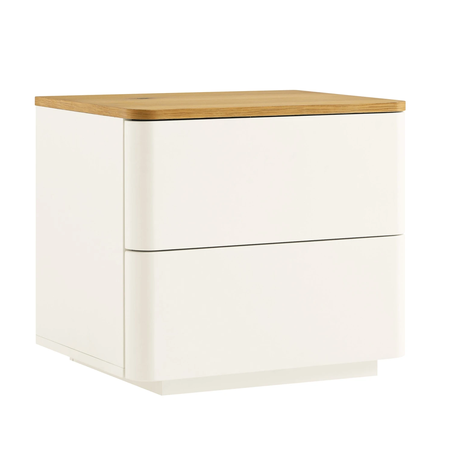 Agnes Curved Edge 2 Drawer Bedside Table, White 6 Agnes Curved Edge 2 Drawer Bedside Table, White - Image 6