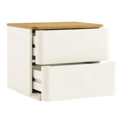 Agnes Curved Edge 2 Drawer Bedside Table, White 19 Agnes Curved Edge 2 Drawer Bedside Table, White -Daals Store BSD 117 WHITE WB3