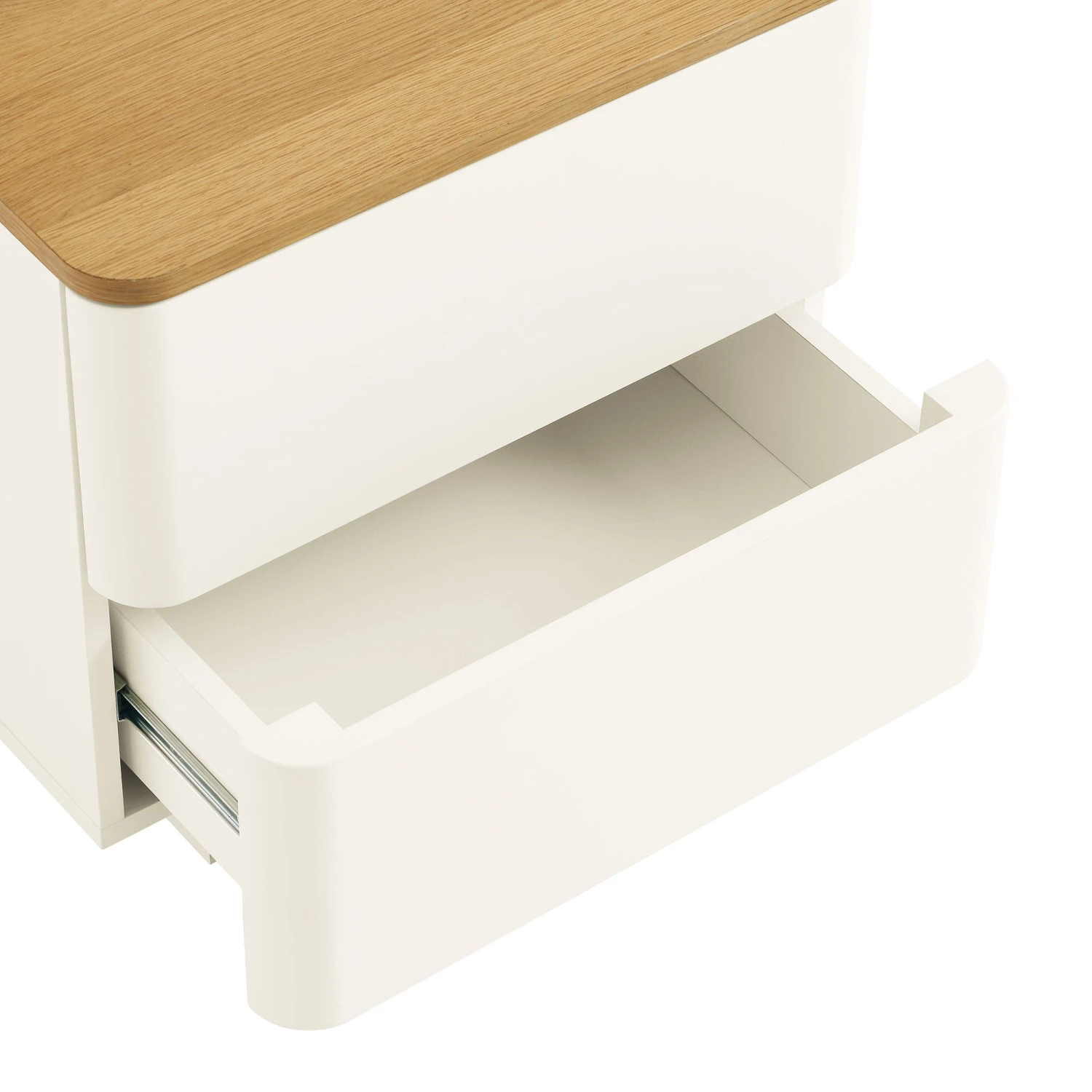 Agnes Curved Edge 2 Drawer Bedside Table, White 11 Agnes Curved Edge 2 Drawer Bedside Table, White - Image 11
