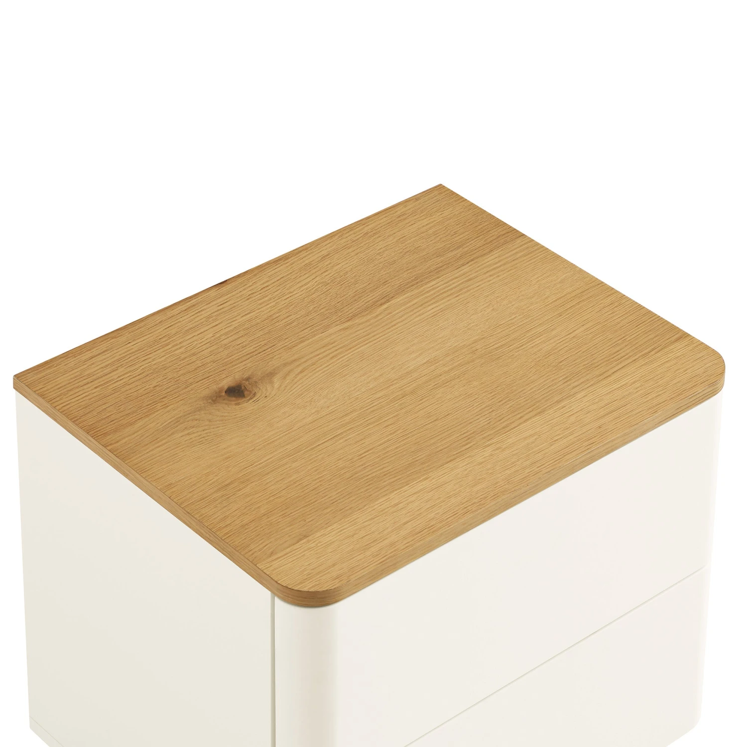 Agnes Curved Edge 2 Drawer Bedside Table, White 12 Agnes Curved Edge 2 Drawer Bedside Table, White - Image 12