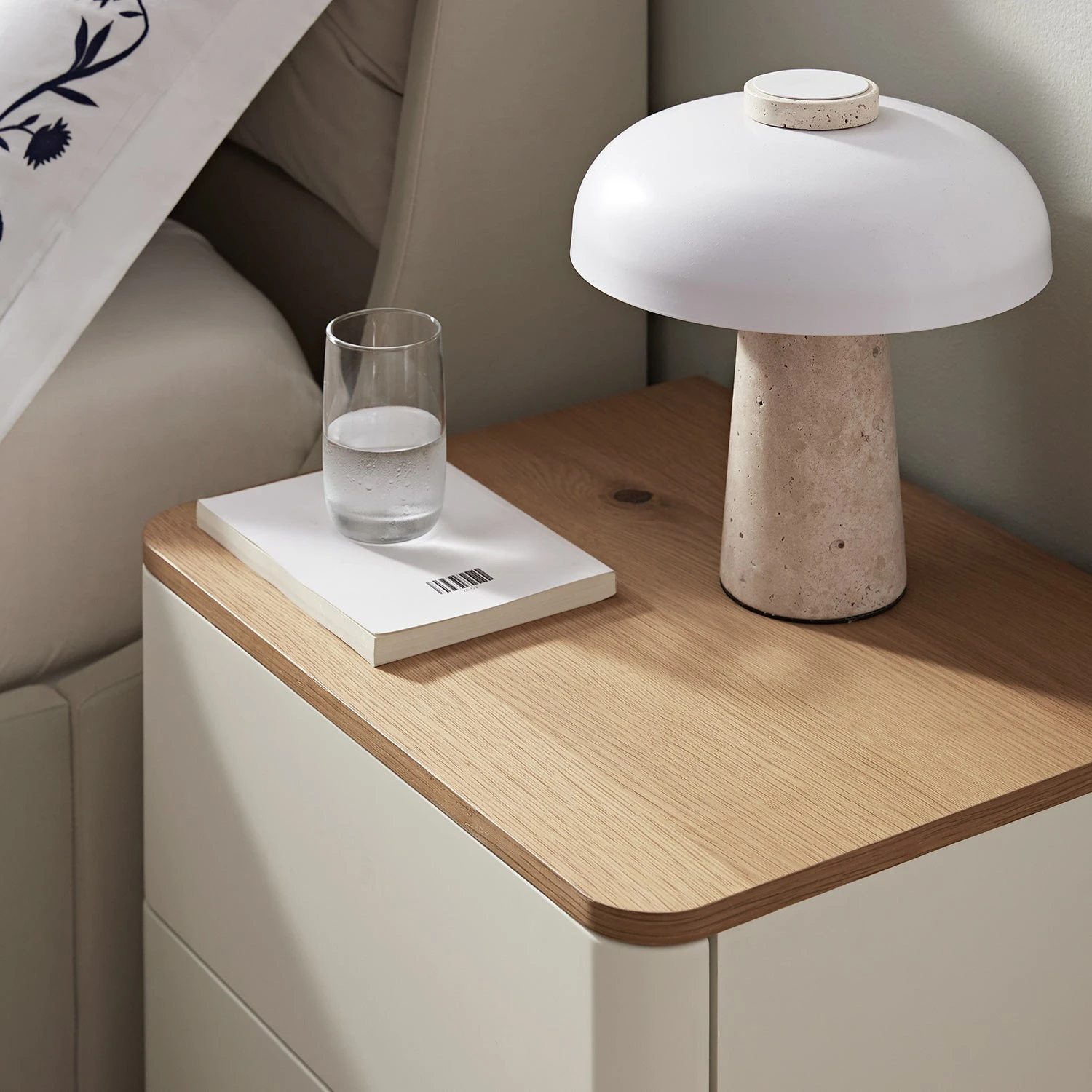 Agnes Curved Edge 2 Drawer Bedside Table, White 3 Agnes Curved Edge 2 Drawer Bedside Table, White - Image 3