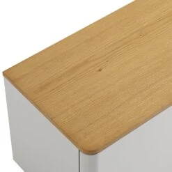 Agnes Curved Edge 150cm Wide TV Unit, Dove Grey With Oak Top -Daals Store BSD 118 DOVEGREY detail1