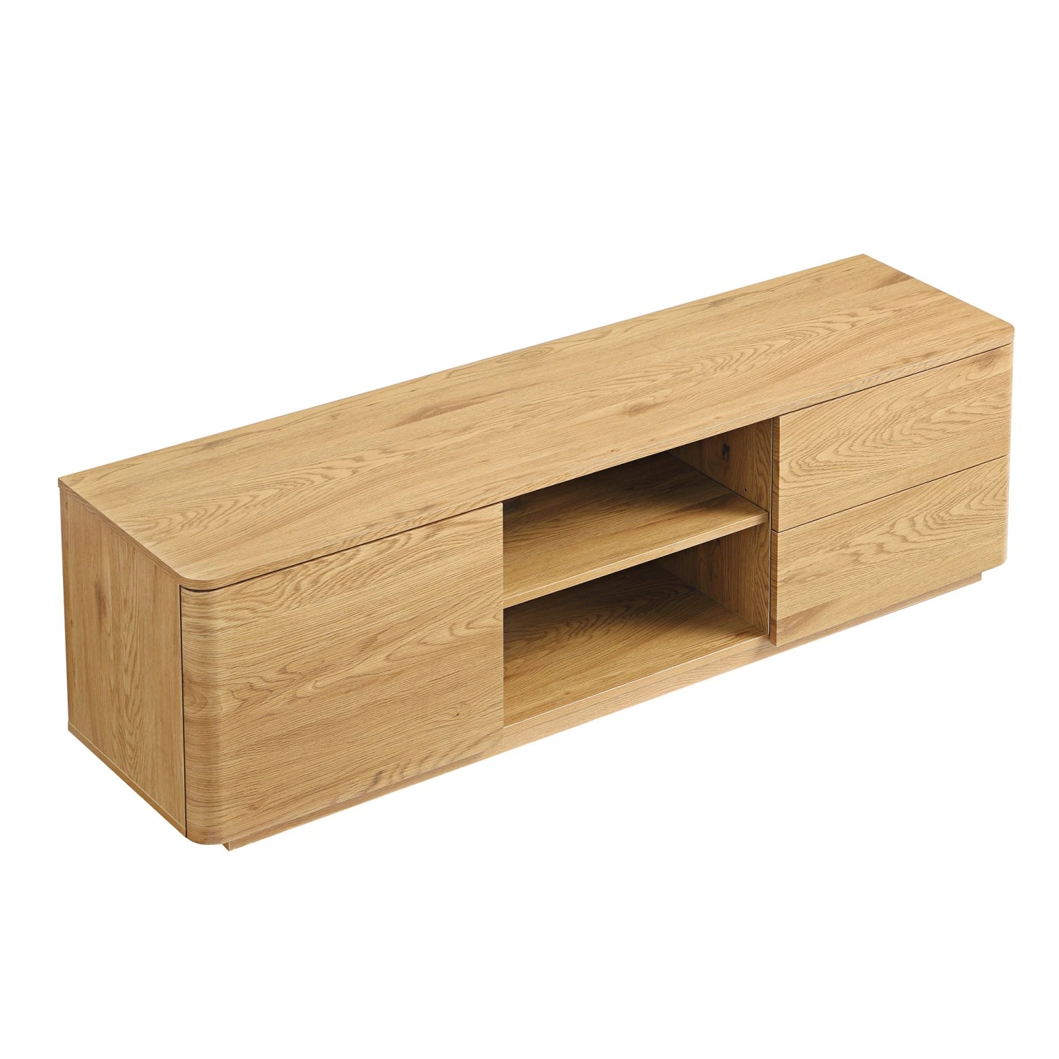 Agnes Curved Edge 150cm Wide TV Unit, Natural 9 Agnes Curved Edge 150cm Wide TV Unit, Natural - Image 9