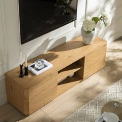 Agnes Curved Edge 150cm Wide TV Unit, Natural 16 Agnes Curved Edge 150cm Wide TV Unit, Natural -Daals Store BSD 118 OAK scene2