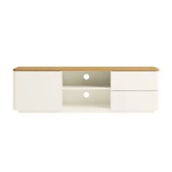 Agnes 150cm White and Oak TV Unit β Curved Edge Minimalist Stand with Push-to-Open Storage 23 Agnes 150cm White and Oak TV Unit β Curved Edge Minimalist Stand with Push-to-Open Storage -Daals Store BSD 118 WHITE WB2