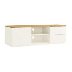 Agnes 150cm White and Oak TV Unit β Curved Edge Minimalist Stand with Push-to-Open Storage 25 Agnes 150cm White and Oak TV Unit β Curved Edge Minimalist Stand with Push-to-Open Storage -Daals Store BSD 118 WHITE WB3