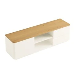 Agnes 150cm White and Oak TV Unit β Curved Edge Minimalist Stand with Push-to-Open Storage 26 Agnes 150cm White and Oak TV Unit β Curved Edge Minimalist Stand with Push-to-Open Storage -Daals Store BSD 118 WHITE WB4