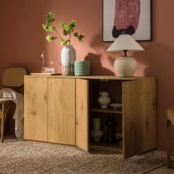 Agnes Curved Edge 150cm Wide Sideboard, Natural 16 Agnes Curved Edge 150cm Wide Sideboard, Natural -Daals Store BSD 119 OAK scene2