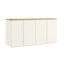 Agnes Curved Edge 150cm Wide Sideboard, White -Daals Store BSD 119 WHITE WB2