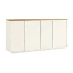 Agnes Curved Edge 150cm Wide Sideboard, White -Daals Store BSD 119 WHITE WB5