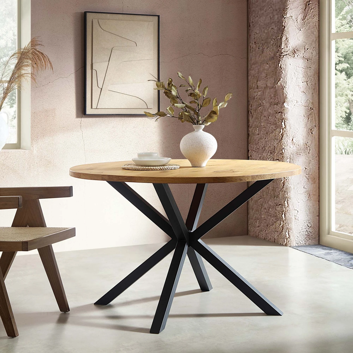 BERN Natural Curved Edge Solid Oak Dining Table 1 BERN Natural Curved Edge Solid Oak Dining Table