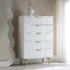 Richmond Ridged Chest Of 5 Drawers, Matte White -Daals Store BSD 121 WHITE main