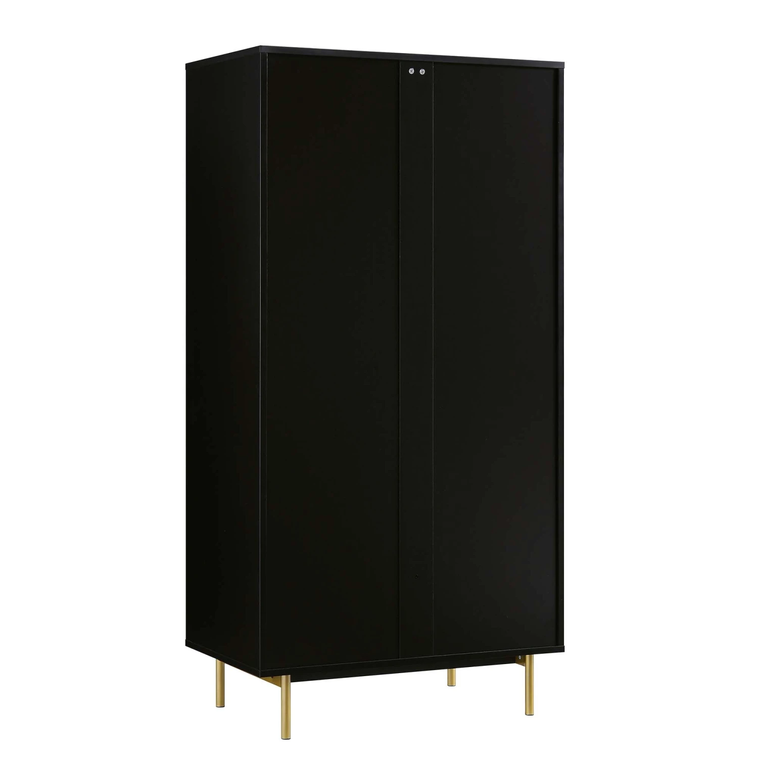 Richmond Ridged Double Wardrobe With Drawer, Matte Black 9 Richmond Ridged Double Wardrobe With Drawer, Matte Black - Image 9