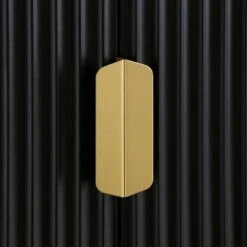 Richmond Ridged Double Wardrobe With Drawer, Matte Black 25 Richmond Ridged Double Wardrobe With Drawer, Matte Black -Daals Store BSD 122 BLACK detail3