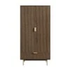 Richmond Ridged Double Wardrobe With Drawer, Dark Ash -Daals Store BSD 122 DARKWOOD WB1
