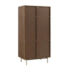 Richmond Ridged Double Wardrobe With Drawer, Dark Ash -Daals Store BSD 122 DARKWOOD WB6