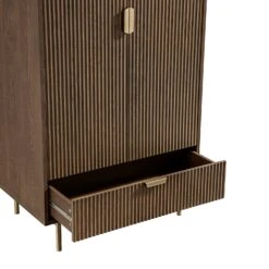 Richmond Ridged Double Wardrobe With Drawer, Dark Ash -Daals Store BSD 122 DARKWOOD detail1