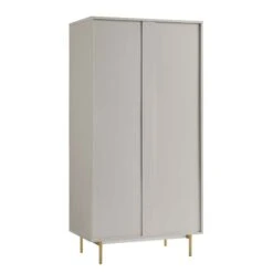 Richmond Ridged Double Wardrobe With Drawer, Matte Taupe -Daals Store BSD 122 TAUPE WB5