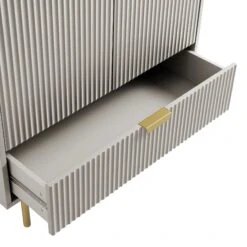 Richmond Ridged Double Wardrobe With Drawer, Matte Taupe -Daals Store BSD 122 TAUPE detail2