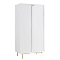 Richmond Ridged Double Wardrobe With Drawer, Matte White 22 Richmond Ridged Double Wardrobe With Drawer, Matte White -Daals Store BSD 122 WHITE WB5