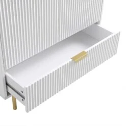 Richmond Ridged Double Wardrobe With Drawer, Matte White 23 Richmond Ridged Double Wardrobe With Drawer, Matte White -Daals Store BSD 122 WHITE detail1