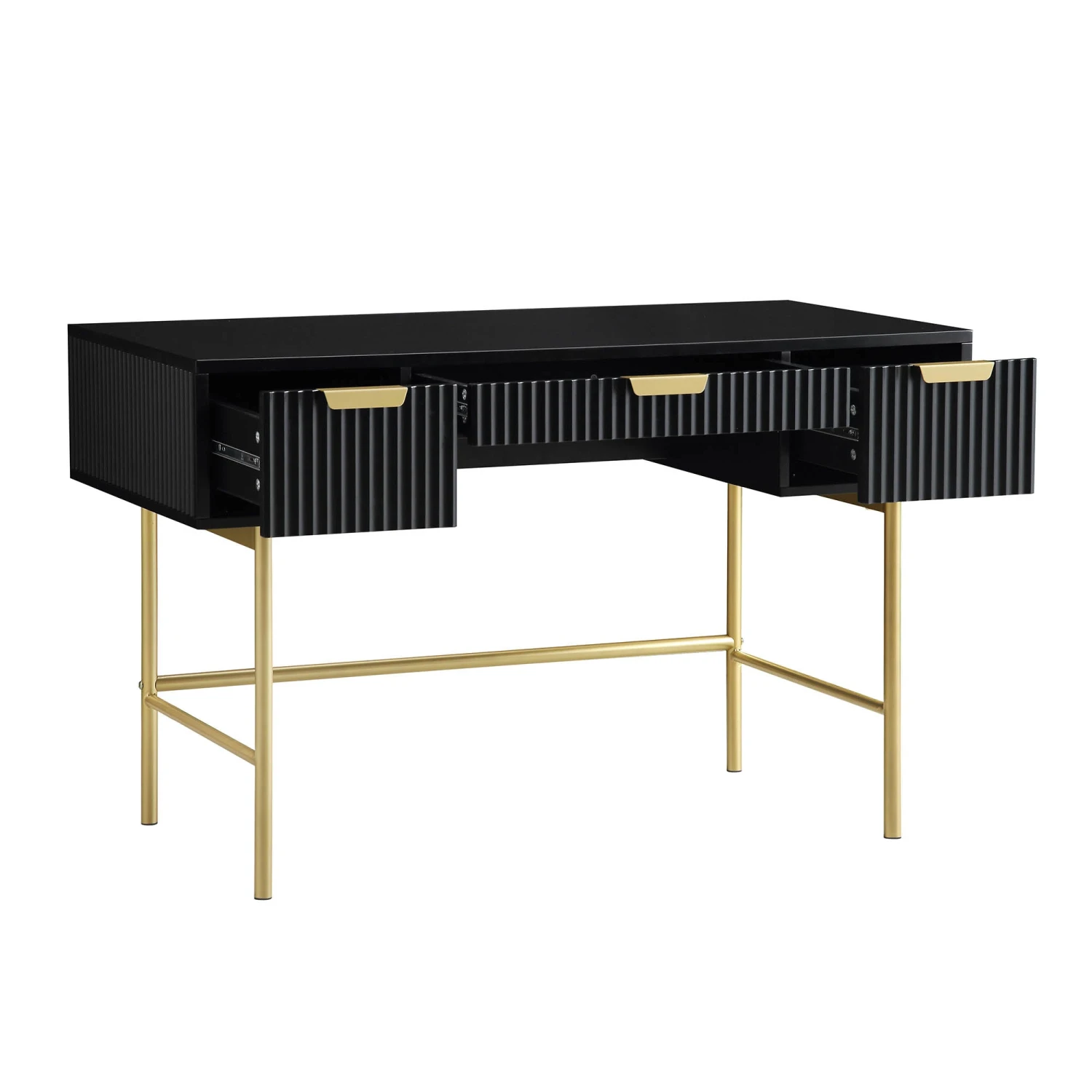 Richmond Ridged Dressing Table, Matte Black 4 Richmond Ridged Dressing Table, Matte Black - Image 4