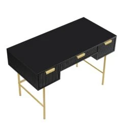 Richmond Ridged Dressing Table, Matte Black 18 Richmond Ridged Dressing Table, Matte Black -Daals Store BSD 123 BLACK WB3