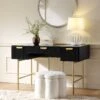 Richmond Ridged Dressing Table, Matte Black -Daals Store BSD 123 BLACK main