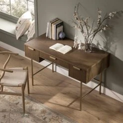 Richmond Ridged Dressing Table, Dark Ash -Daals Store BSD 123 DARKWOOD scene2