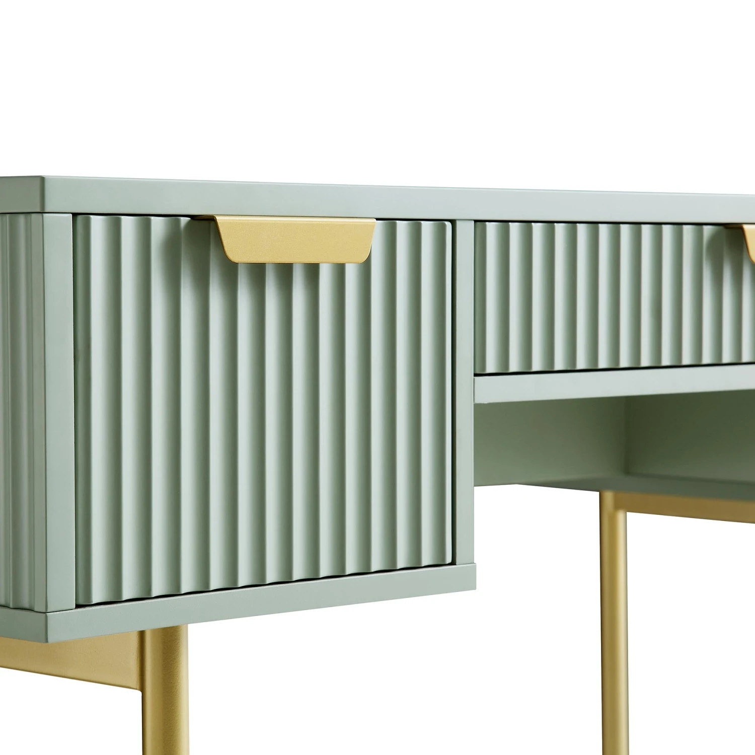 Richmond Ridged Dressing Table, Matte Sage Green 10 Richmond Ridged Dressing Table, Matte Sage Green - Image 10