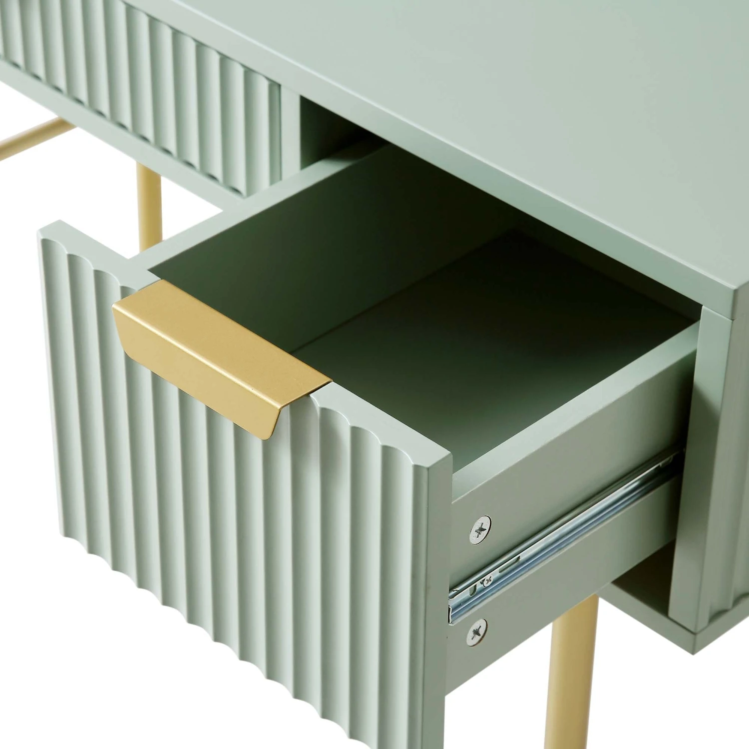 Richmond Ridged Dressing Table, Matte Sage Green 11 Richmond Ridged Dressing Table, Matte Sage Green - Image 11