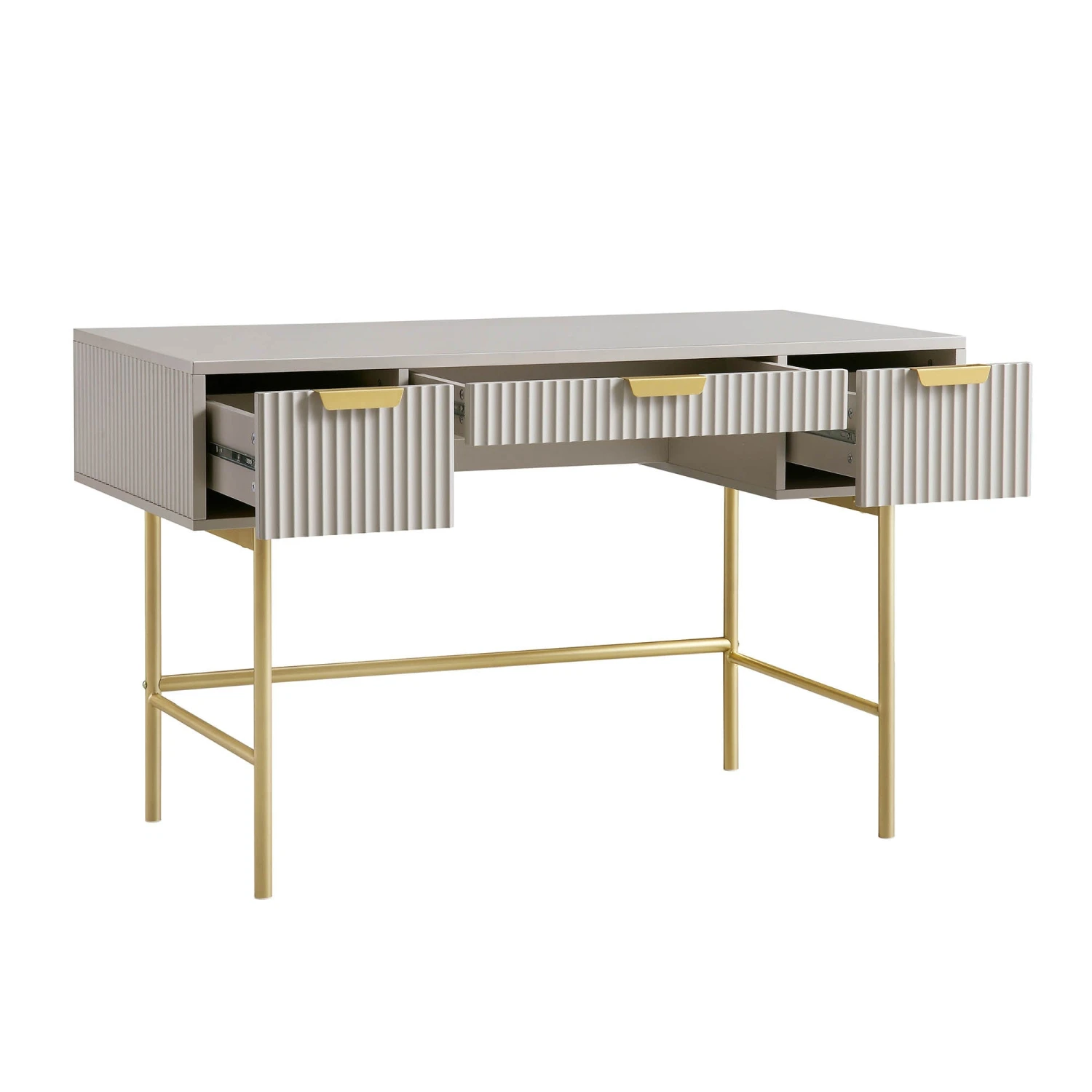 Richmond Ridged Dressing Table, Matte Taupe 7 Richmond Ridged Dressing Table, Matte Taupe - Image 7