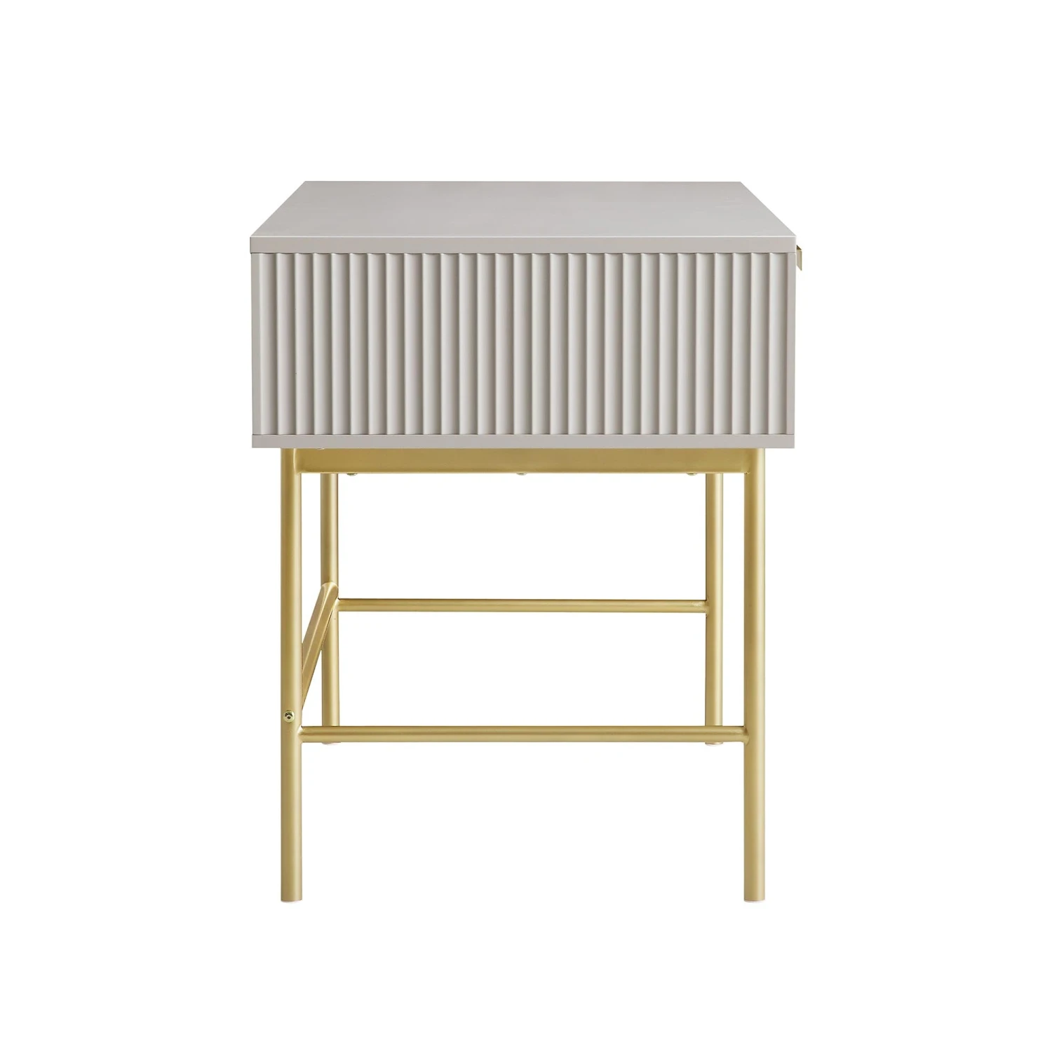 Richmond Ridged Dressing Table, Matte Taupe 9 Richmond Ridged Dressing Table, Matte Taupe - Image 9