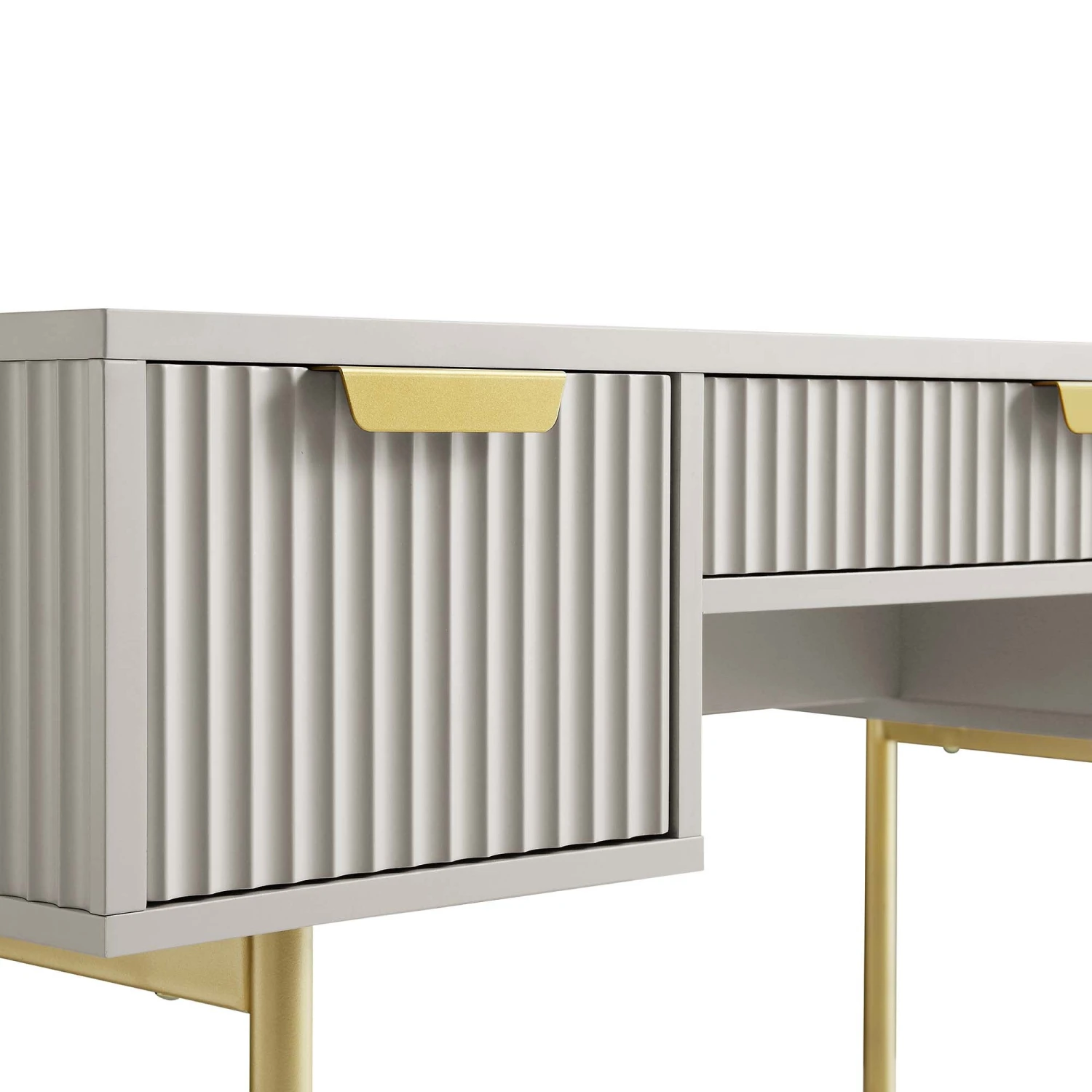 Richmond Ridged Dressing Table, Matte Taupe 11 Richmond Ridged Dressing Table, Matte Taupe - Image 11