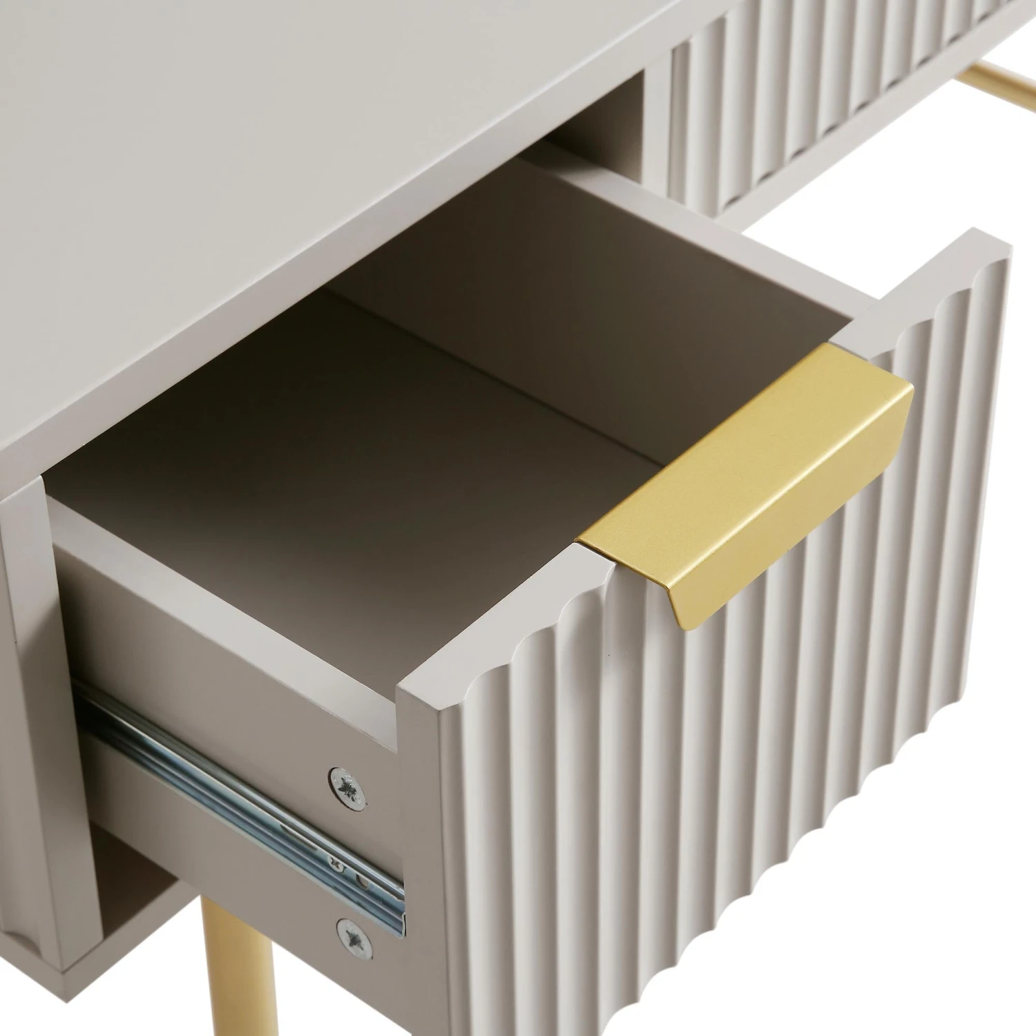 Richmond Ridged Dressing Table, Matte Taupe 12 Richmond Ridged Dressing Table, Matte Taupe - Image 12