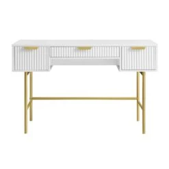 Richmond Ridged Dressing Table, Matte White -Daals Store BSD 123 WHITE WB1