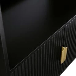 Richmond Ridged Tall Bookcase With Doors, Matte Black -Daals Store BSD 124 BLACK detail2