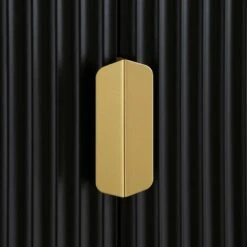 Richmond Ridged Tall Bookcase With Doors, Matte Black -Daals Store BSD 124 BLACK detail3