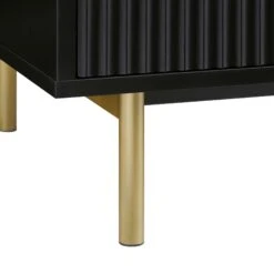 Richmond Ridged Tall Bookcase With Doors, Matte Black -Daals Store BSD 124 BLACK detail4