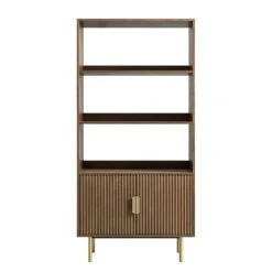 Richmond Ridged Tall Bookcase With Doors, Dark Ash 22 Richmond Ridged Tall Bookcase With Doors, Dark Ash -Daals Store BSD 124 DARKWOOD WB1
