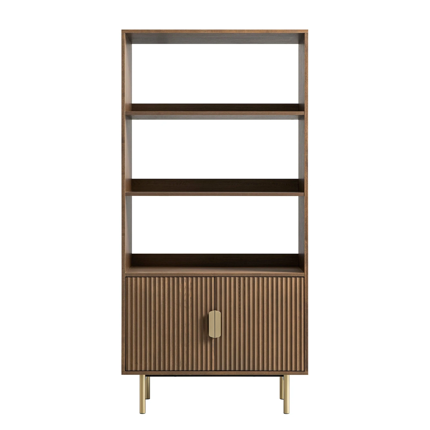 Richmond Ridged Tall Bookcase With Doors, Dark Ash 8 Richmond Ridged Tall Bookcase With Doors, Dark Ash - Image 8