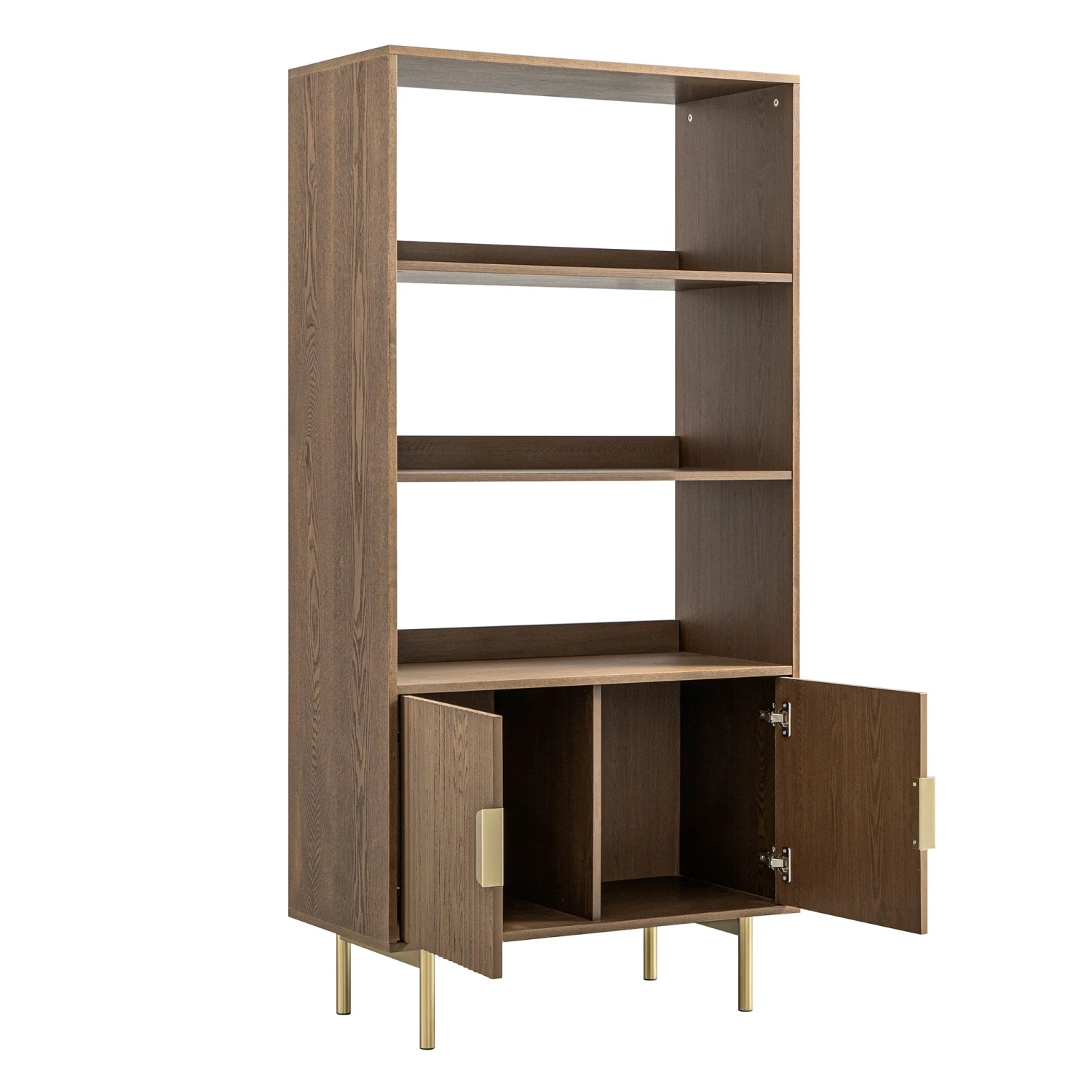 Richmond Ridged Tall Bookcase With Doors, Dark Ash 11 Richmond Ridged Tall Bookcase With Doors, Dark Ash - Image 11