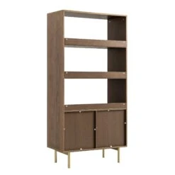 Richmond Ridged Tall Bookcase With Doors, Dark Ash 27 Richmond Ridged Tall Bookcase With Doors, Dark Ash -Daals Store BSD 124 DARKWOOD WB5