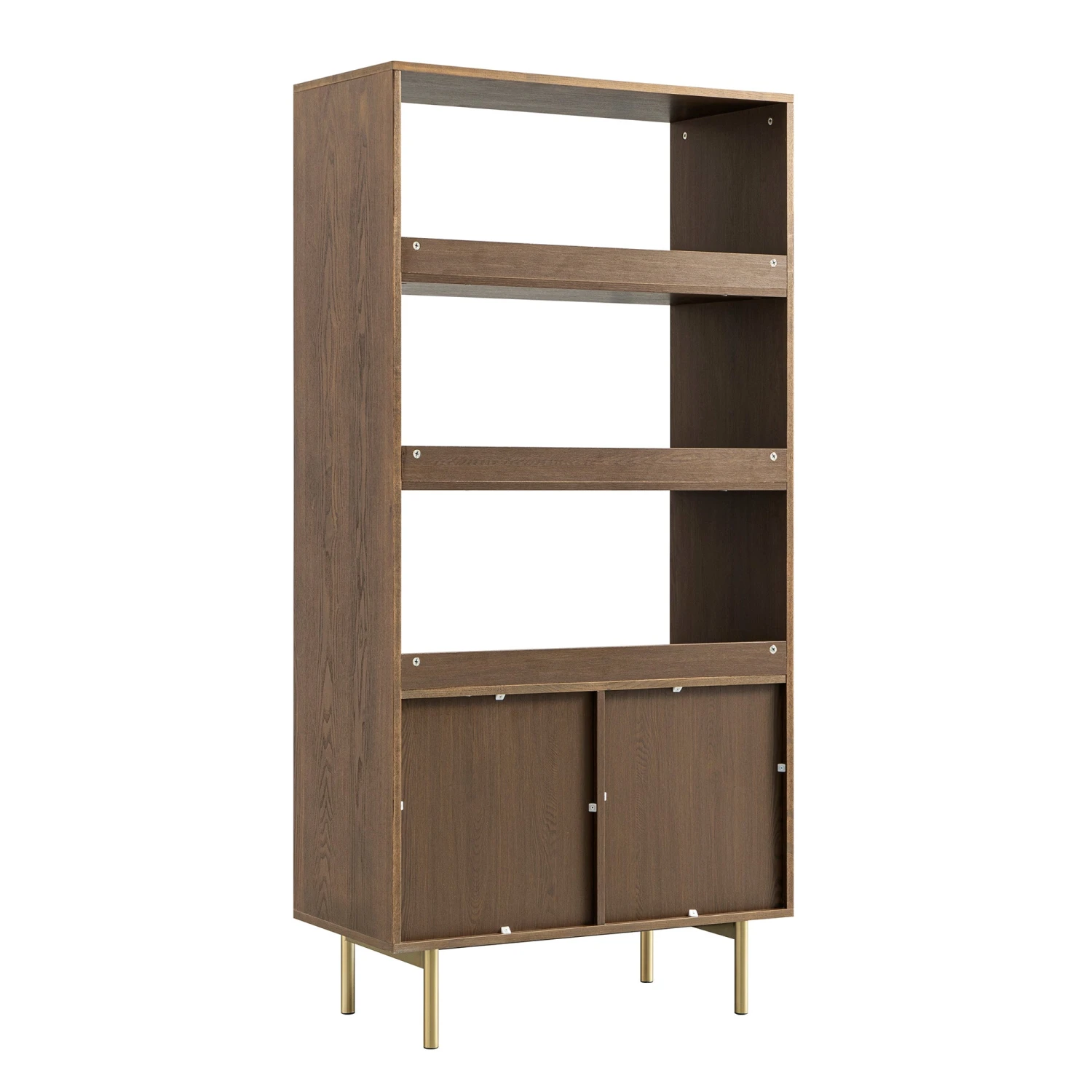 Richmond Ridged Tall Bookcase With Doors, Dark Ash 13 Richmond Ridged Tall Bookcase With Doors, Dark Ash - Image 13