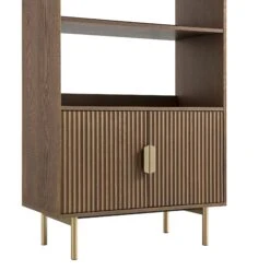 Richmond Ridged Tall Bookcase With Doors, Dark Ash 28 Richmond Ridged Tall Bookcase With Doors, Dark Ash -Daals Store BSD 124 DARKWOOD detail1