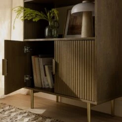 Richmond Ridged Tall Bookcase With Doors, Dark Ash 20 Richmond Ridged Tall Bookcase With Doors, Dark Ash -Daals Store BSD 124 DARKWOOD scene5