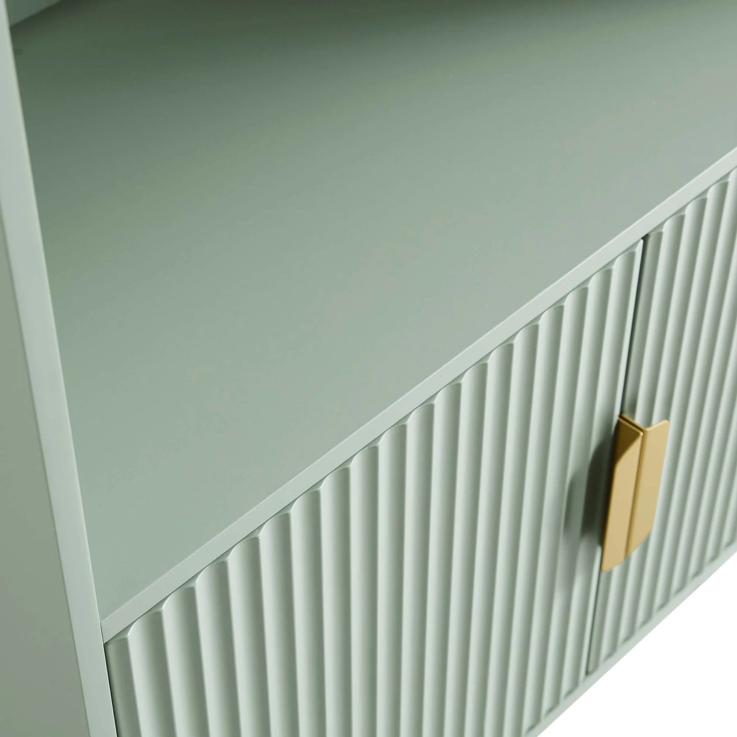 Richmond Ridged Tall Bookcase With Doors, Matte Sage Green 10 Richmond Ridged Tall Bookcase With Doors, Matte Sage Green - Image 10