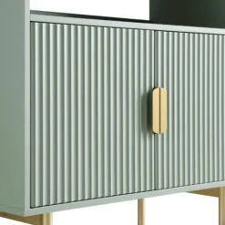 Richmond Ridged Tall Bookcase With Doors, Matte Sage Green 24 Richmond Ridged Tall Bookcase With Doors, Matte Sage Green -Daals Store BSD 124 SAGE detail3